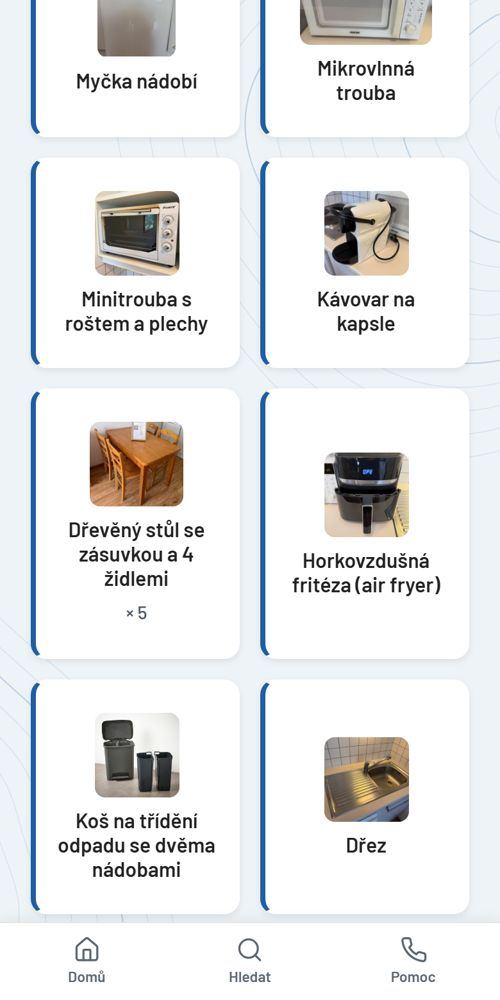 L'inventaire de la cuisine, en tchèque