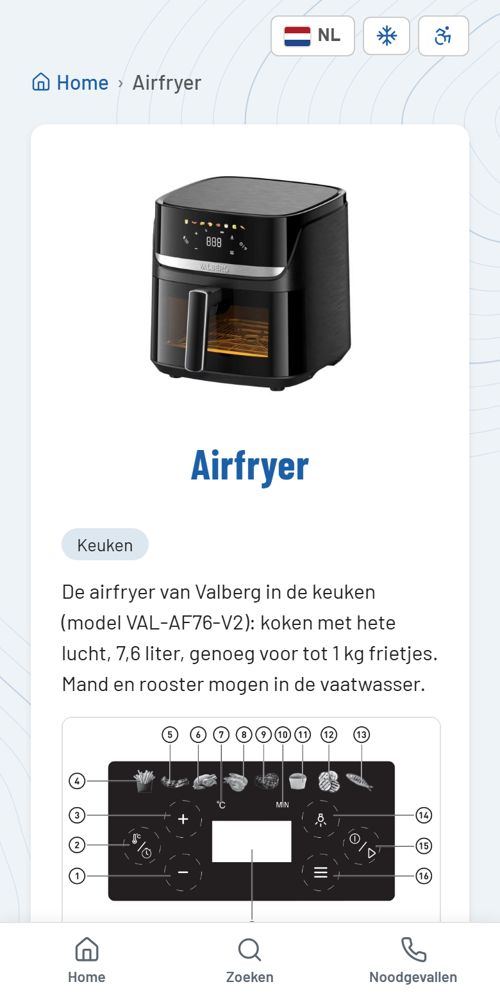 Le mode d'emploi de l'air fryer, en néerlandais